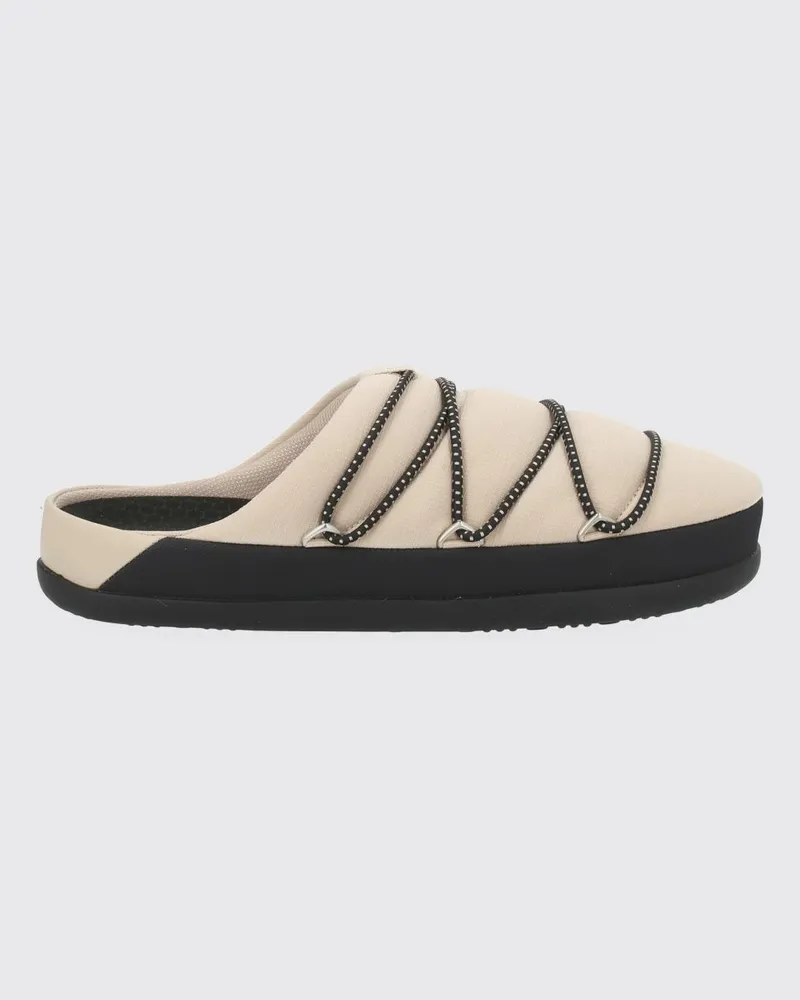 Moon Boot Flache Mules aus Ripstop-Nylon mit Gurtbändern und Gummisohle Beige