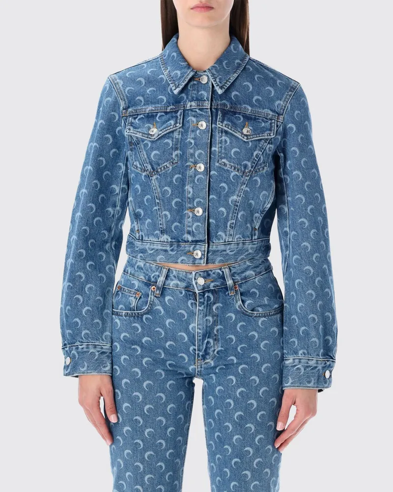 Marine Serre Mantel damen Blau