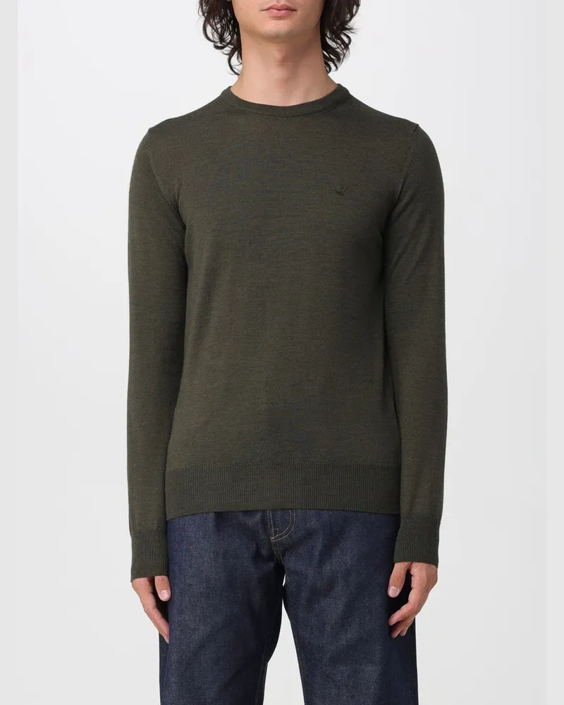 Brooksfield Wollpullover mit Rundhalsausschnitt, langen Ärmeln und Rippbündchen Sage