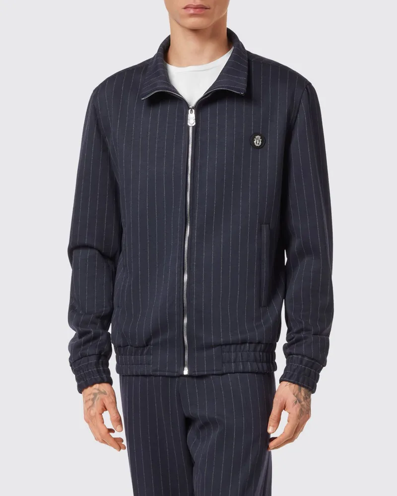 Billionaire Nadelstreifen-Bomberjacke aus Polyester Navy