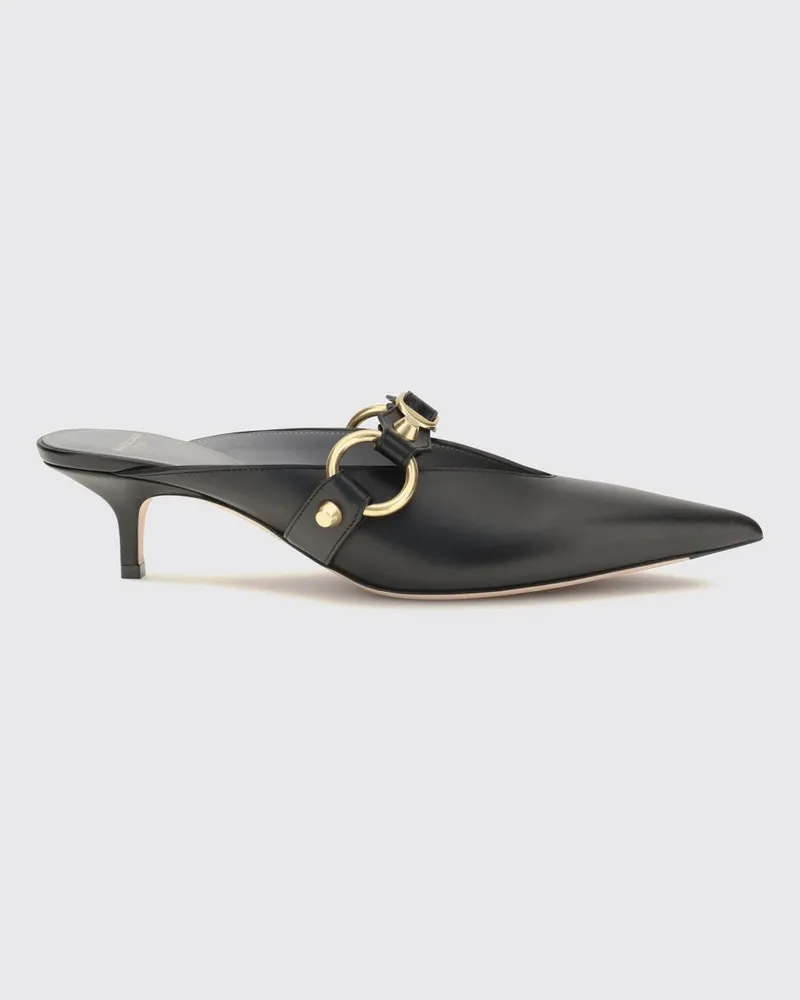 Balenciaga City Mules aus Kalbsleder mit Nieten und mittelhohem Stilettoabsatz von Schwarz