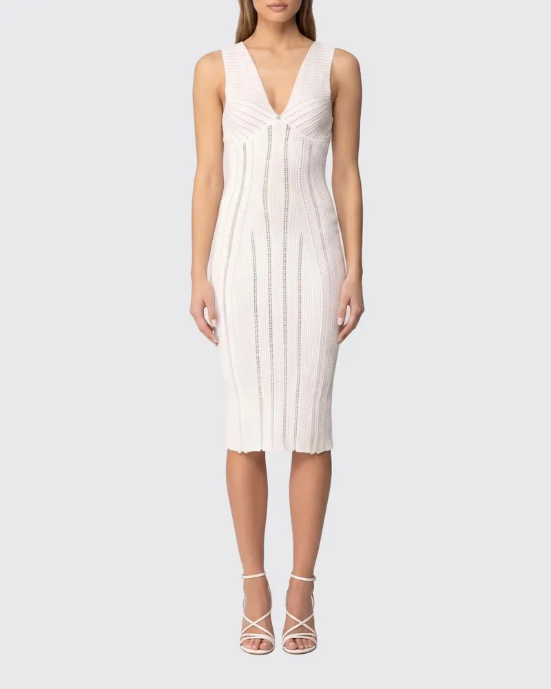 Elisabetta Franchi Strickkleid aus Viskose Ivory