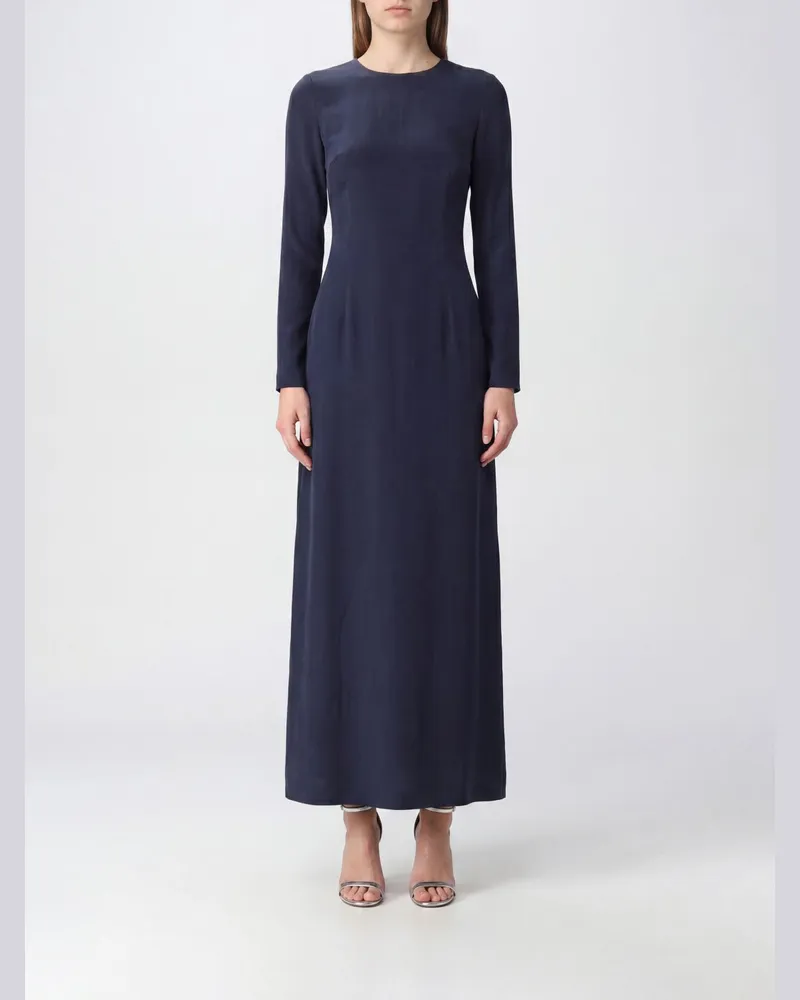 Maison Margiela Langes Cupro-Kleid Navy