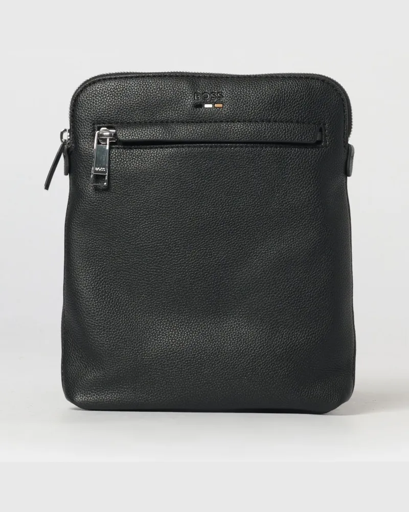 HUGO BOSS Tasche aus genarbtem Kunstleder Schwarz