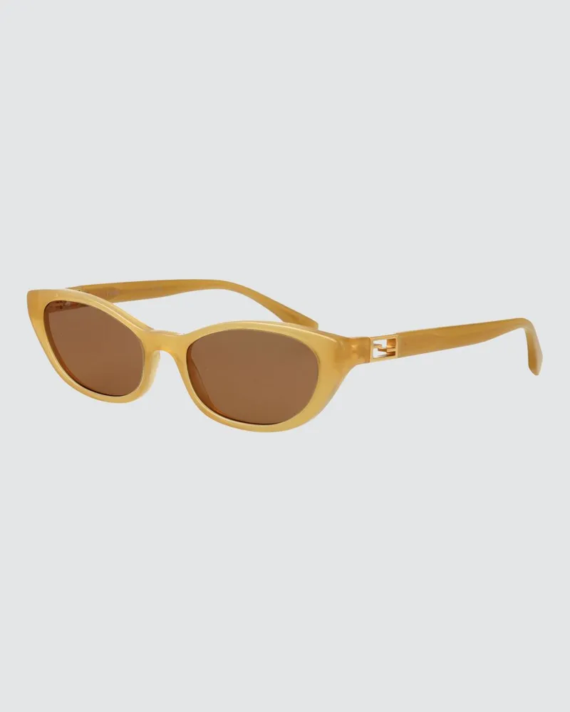 Fendi Tropfenförmige Sonnenbrille aus Acetat mit FF-Monogramm Braun
