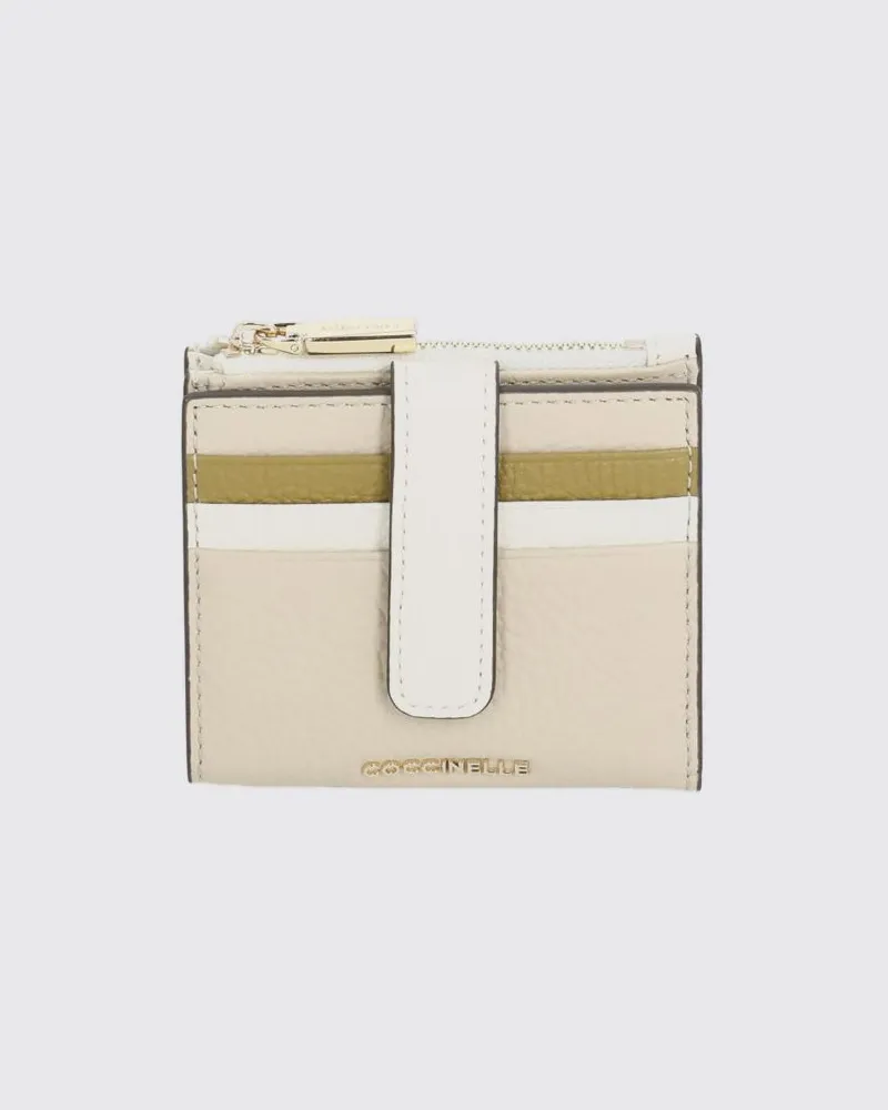 Coccinelle Geldbörse aus genarbtem Leder Beige
