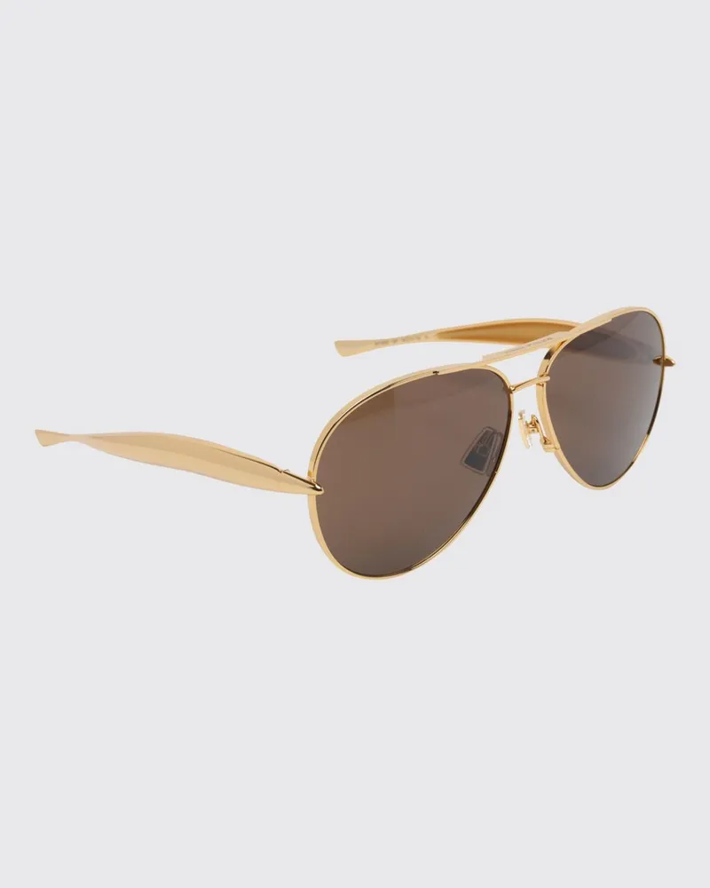 Bottega Veneta Sardine Sonnenbrille aus Metall Braun