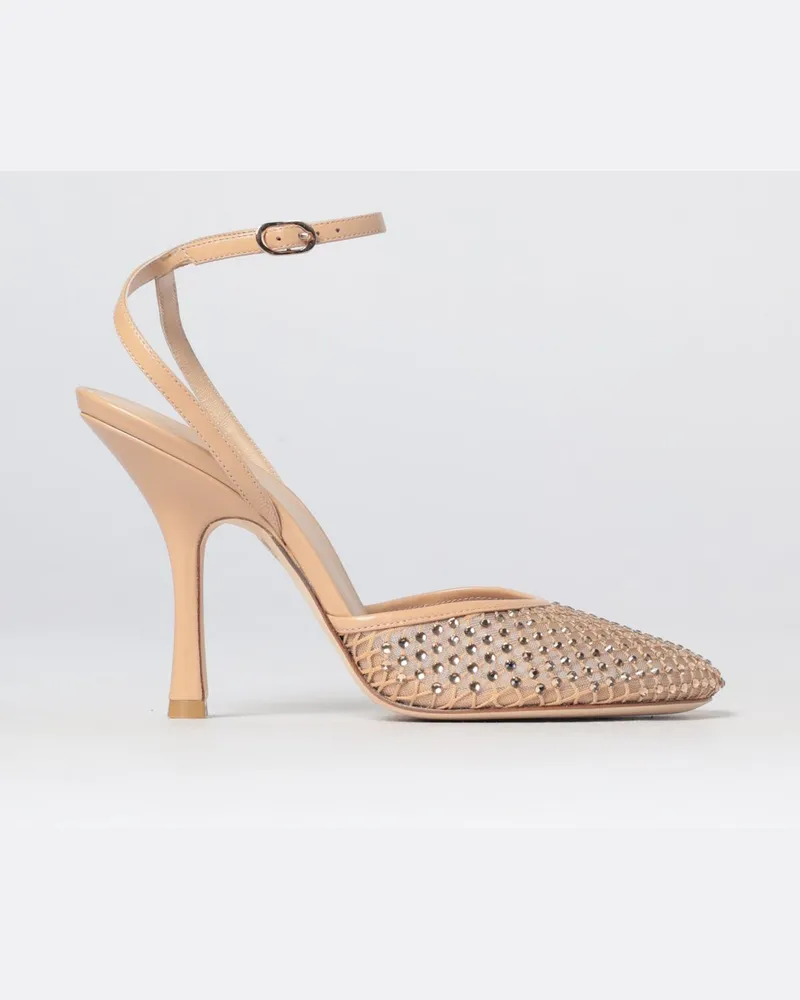 Stuart Weitzman Mesh-Pumps mit Strass und Stiletto-Absatz Gold