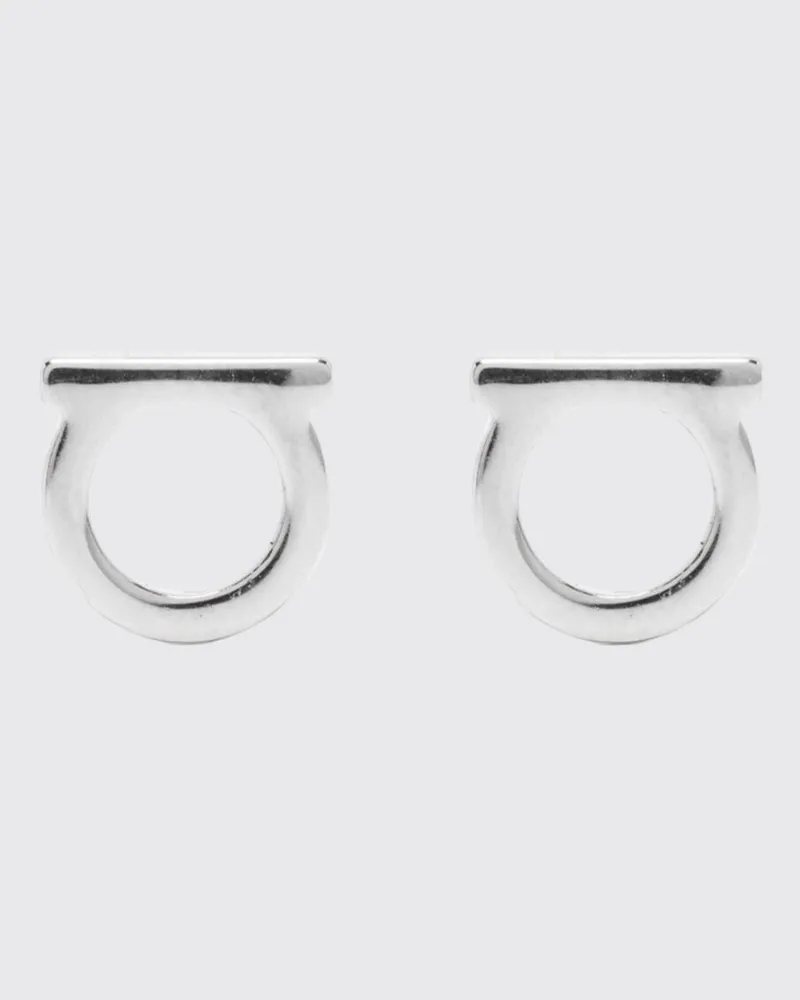 Ferragamo Schmuckstück aus silberfarbenem Messing mit Logo-Detail Silber