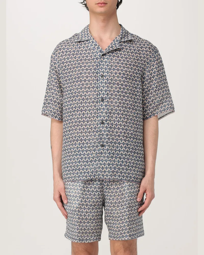 120% Lino Hemd herren Blau