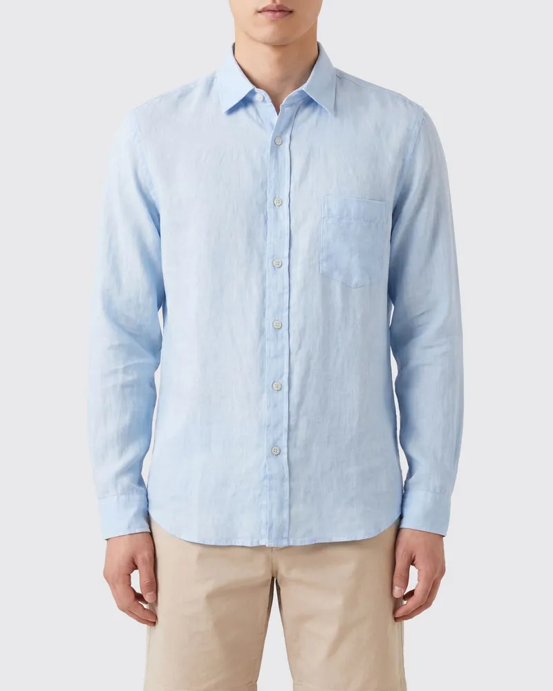 120% Lino T-shirt herren Blau
