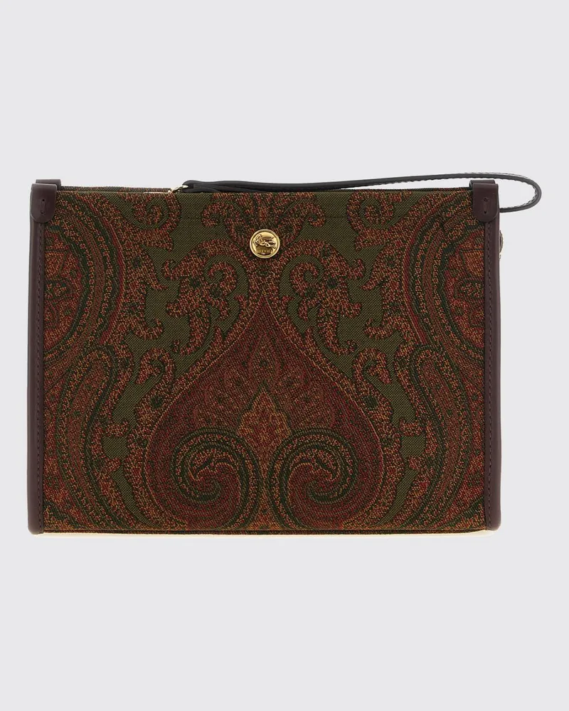 Etro Paisley-Clutch von mit Pegaso-Logo und abnehmbarer Handgelenkschlaufe Bunt