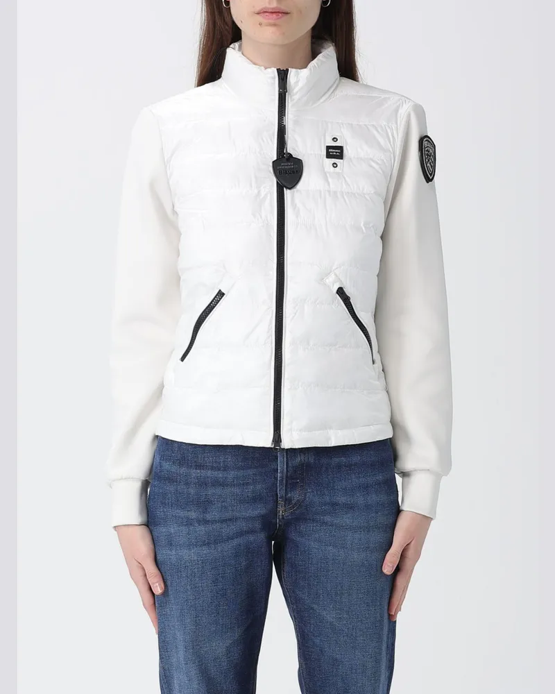Blauer Jacke damen Weiß