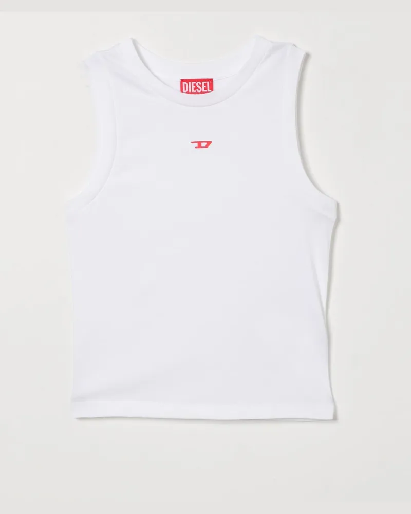 Diesel Oval D Baumwoll-Tanktop Weiß