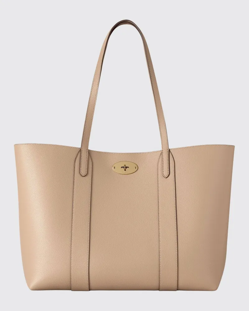 Mulberry Bayswater Tasche aus genarbtem Leder Beige