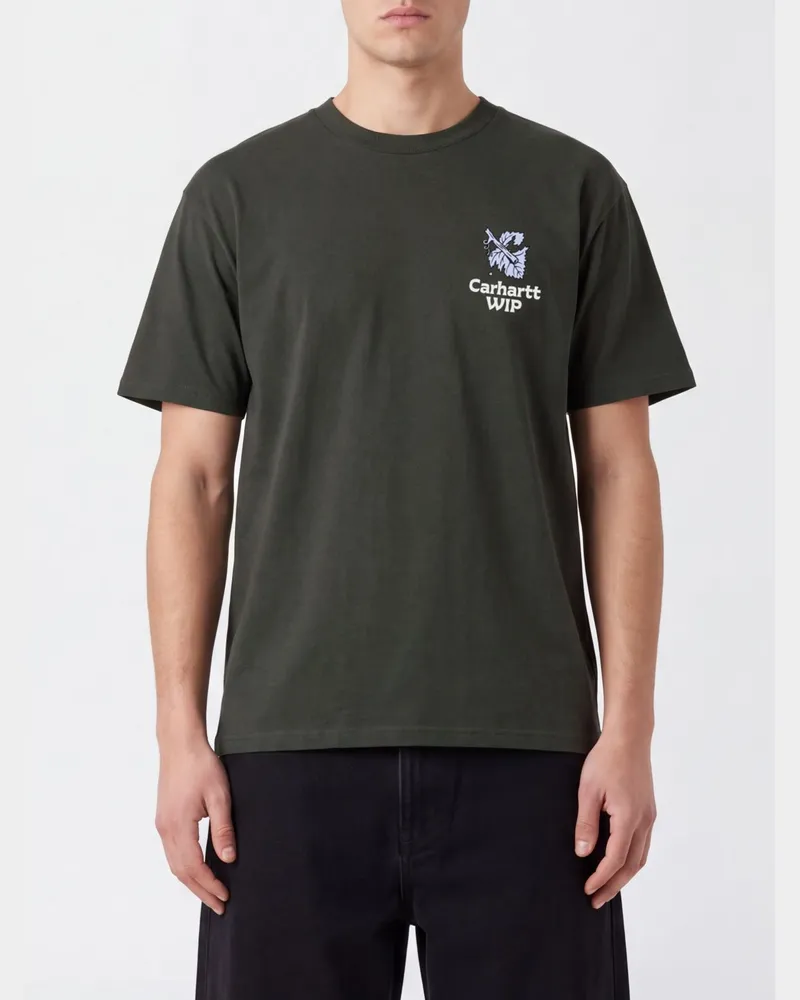 Carhartt WIP T-Shirt aus Bio-Baumwolle mit Grafikdruck und Kontrastlogo Grün