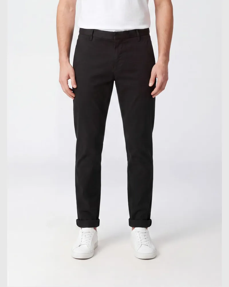 Dondup Gaubert Slim-Fit-Chinohose aus Samt mit mittlerer Bundhöhe Schwarz