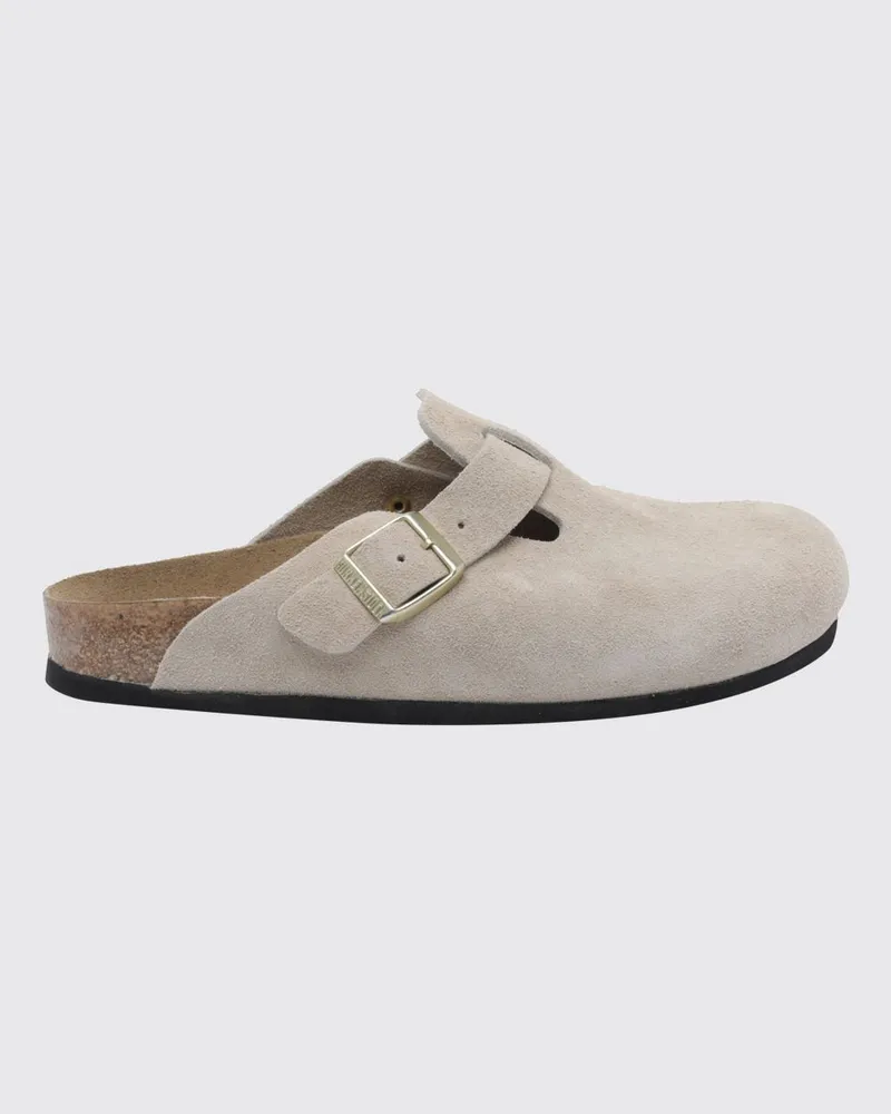 Birkenstock Boston Wildleder-Mules von mit Korkfußbett Beige