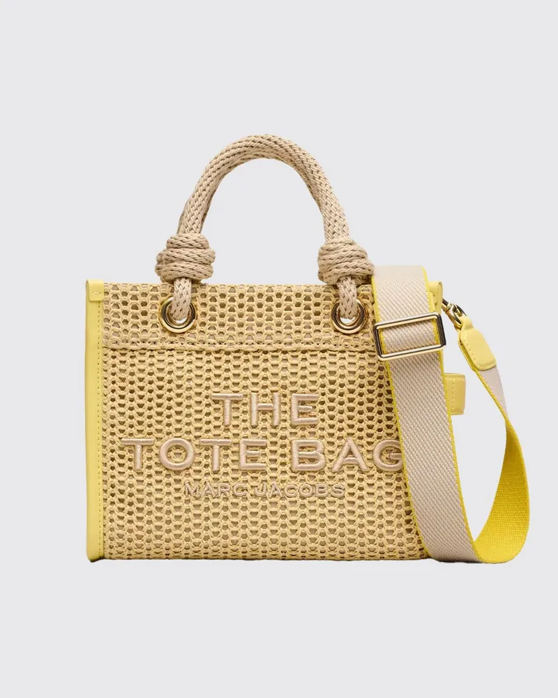 Marc Jacobs The Large Tote Bag mit Häkelgewebe und gesticktem Logo Natural