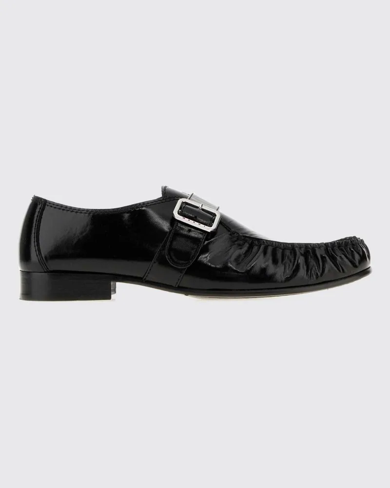 Marni Loafer aus Glattleder mit gerafftem Detail und runder Kappe Schwarz