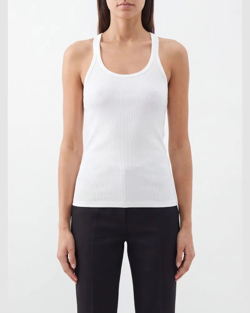 Tom Ford Top aus Seidenmischung Weiß