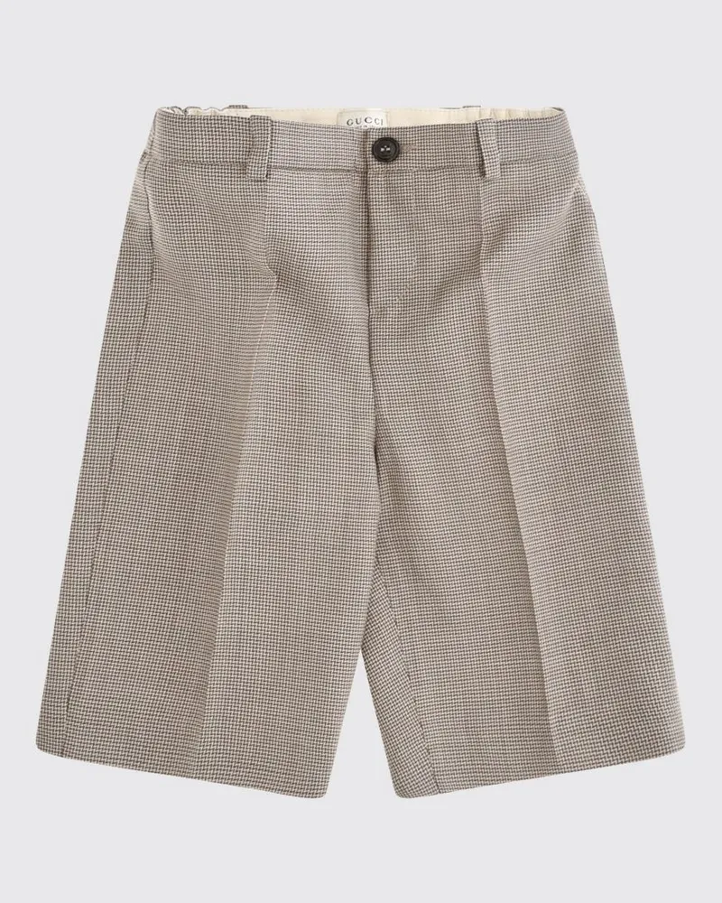Gucci Chino-Shorts für Jungen aus Merinowolle mit Chevron-Muster Braun