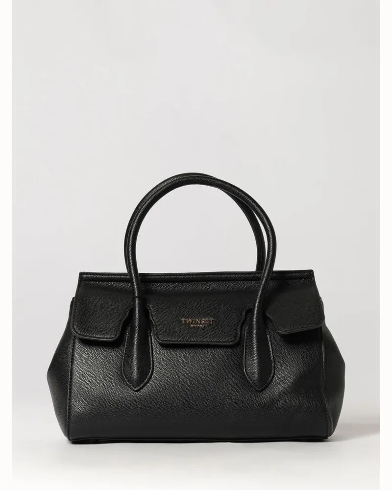 Twin-Set Tasche aus genarbtem Kunstleder Schwarz
