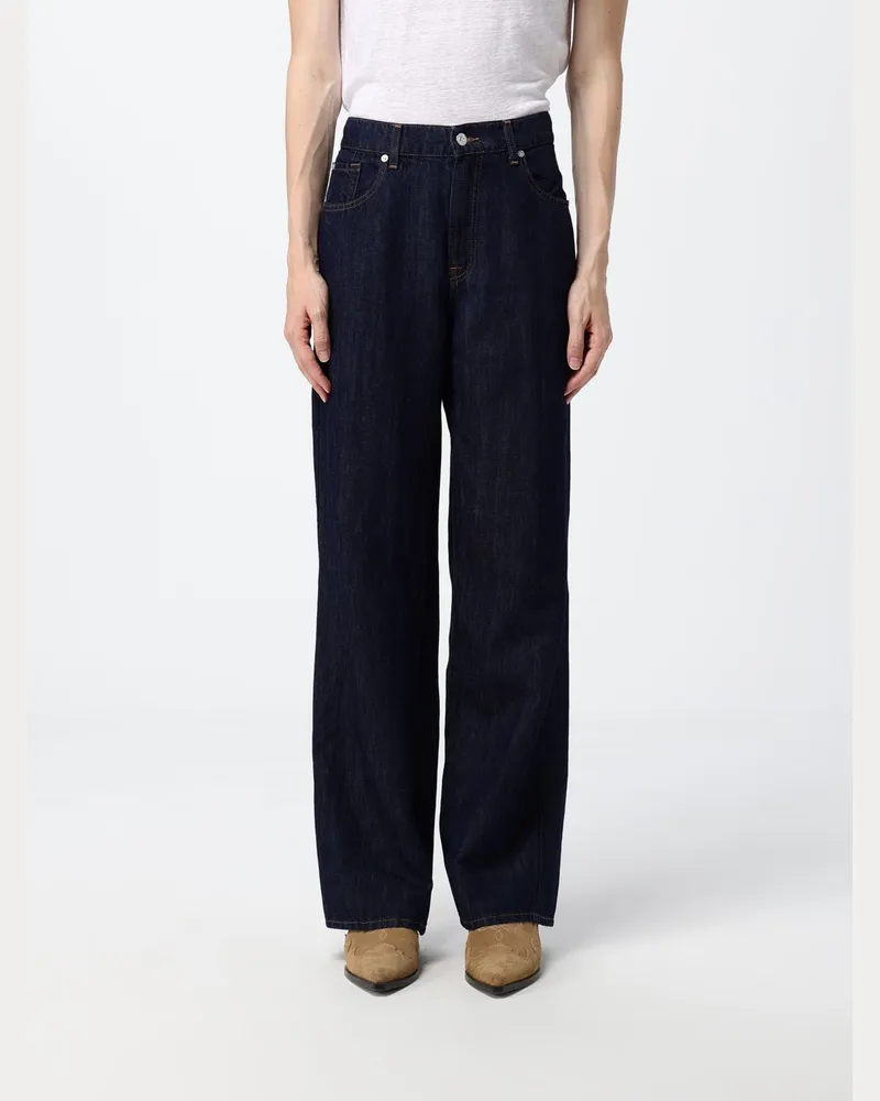7 for all mankind Wide Leg Denim Hose Blau