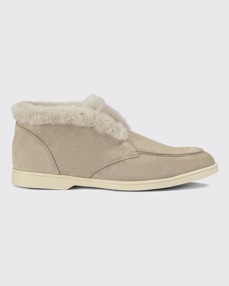 Doucal´s Chukka-Boots aus Veloursleder mit Shearling-Futter und Gummisohle Sand