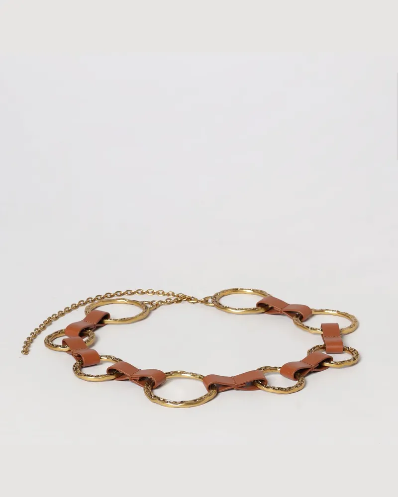 Zimmermann Leder- und Metallgürtel Gold
