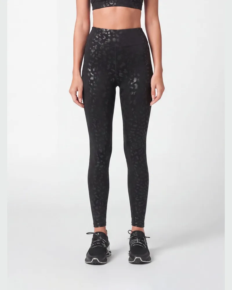 Philipp Plein Leggings mit Animal-Print aus technischem Stretch-Gewebe Schwarz
