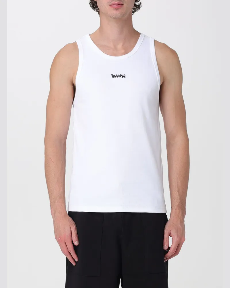 DISCLAIMER Slim Fit Tanktop aus Stretch-Baumwolle mit gesticktem Logo Weiß
