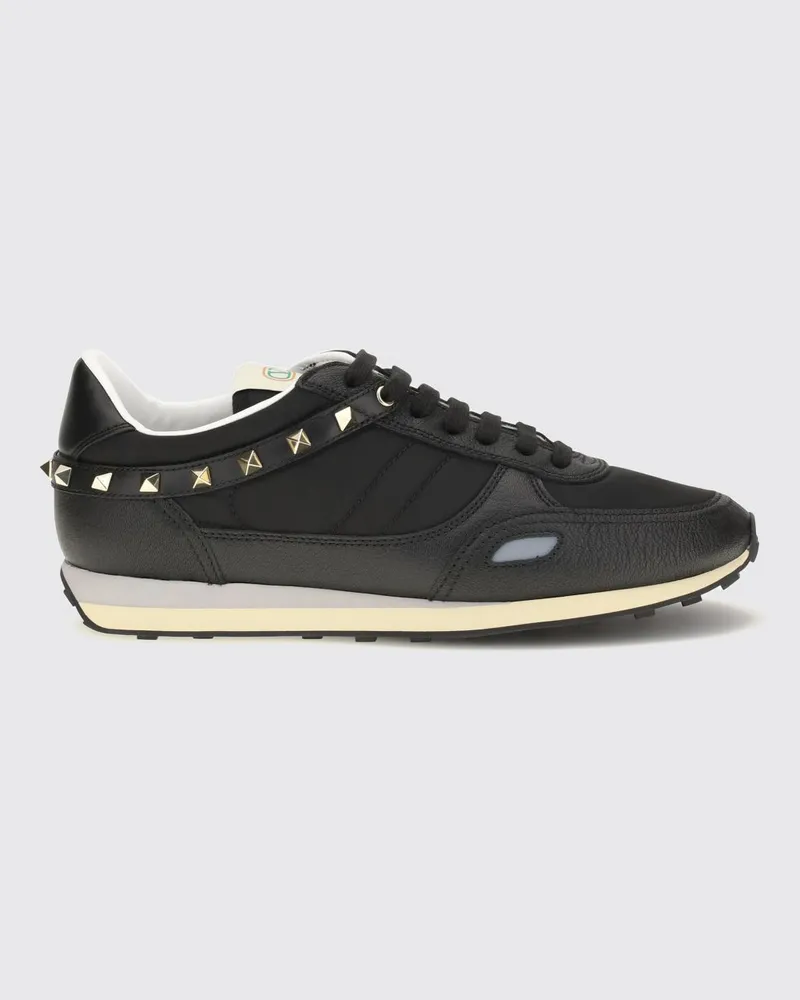 Valentino Garavani Stud Up Sneaker aus Leder und Nylon mit Rockstud-Nieten Schwarz