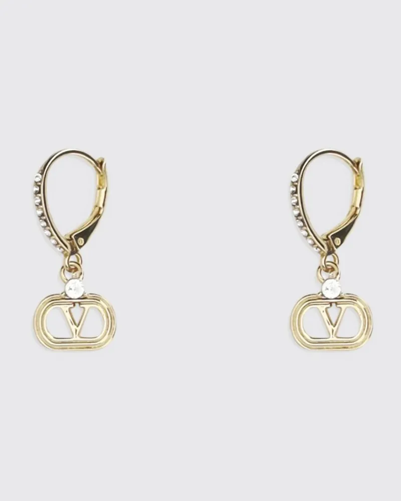 Valentino Garavani VLogo Signature Hängeohrringe aus Messing mit Strass Gold