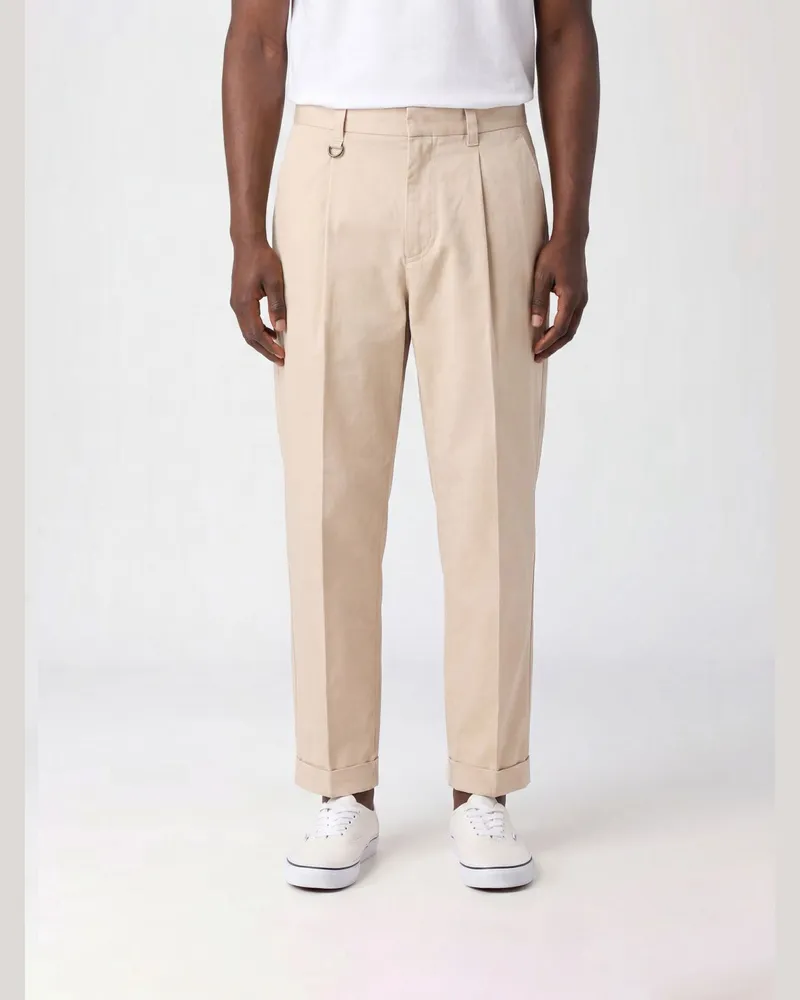 Paolo Pecora Milano Slim-Fit-Chinohose aus Baumwolle mit schrägen Taschen Grau