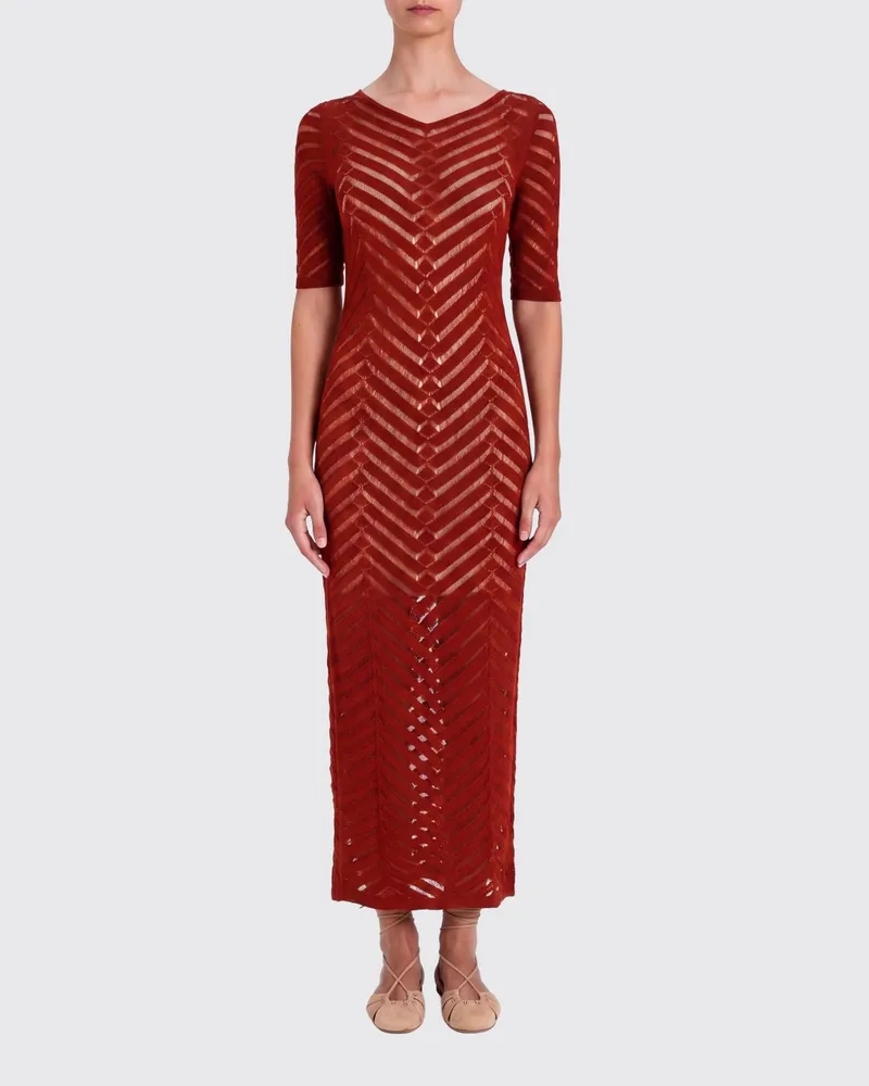 Twin-Set Strick-Midikleid Brick