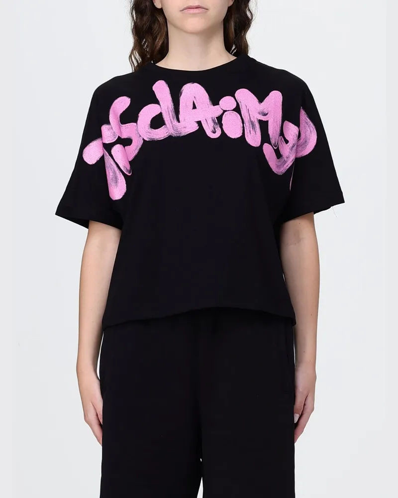 DISCLAIMER Relaxed-Fit-T-Shirt von aus Baumwolle mit Logo-Print und Rundhalsausschnitt Schwarz