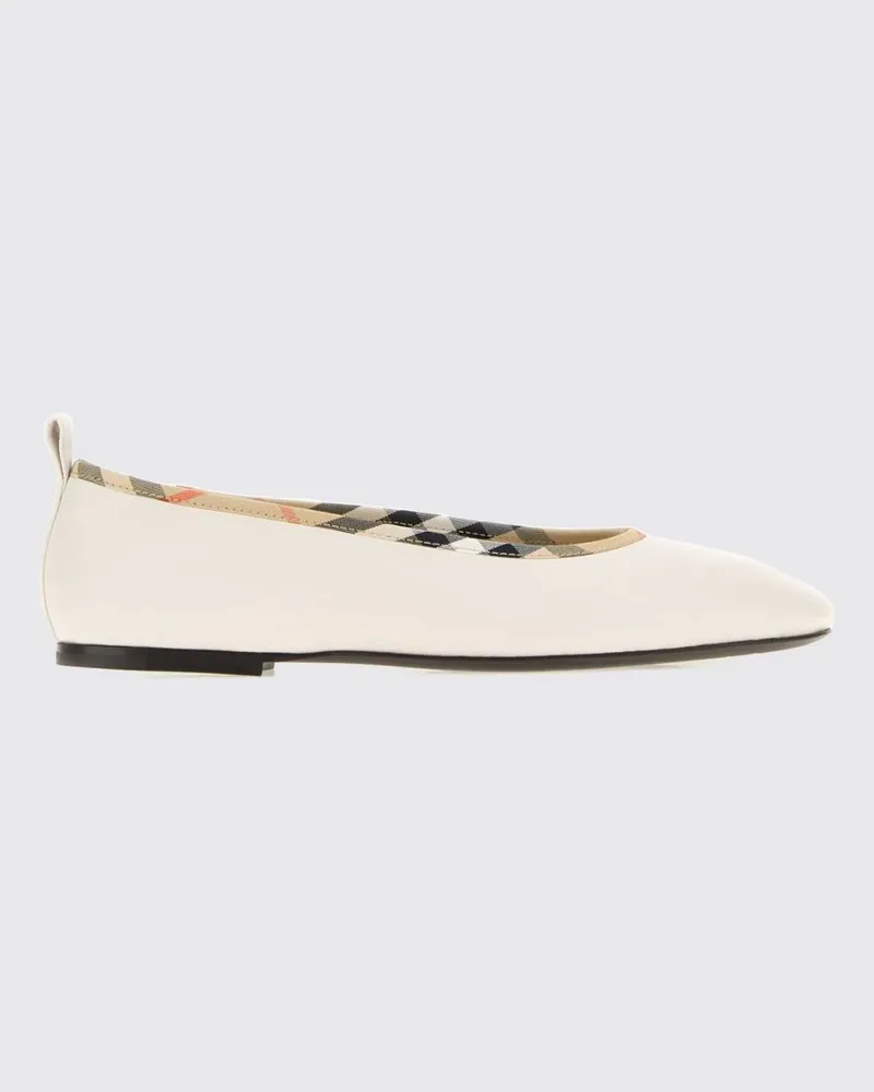 Burberry Robin Ballerinas aus glattem Lammleder mit runder Kappe Beige