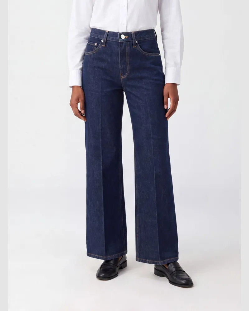 KHAITE Hoch taillierte Flared-Jeans Clara aus Baumwoll-Denim Denim