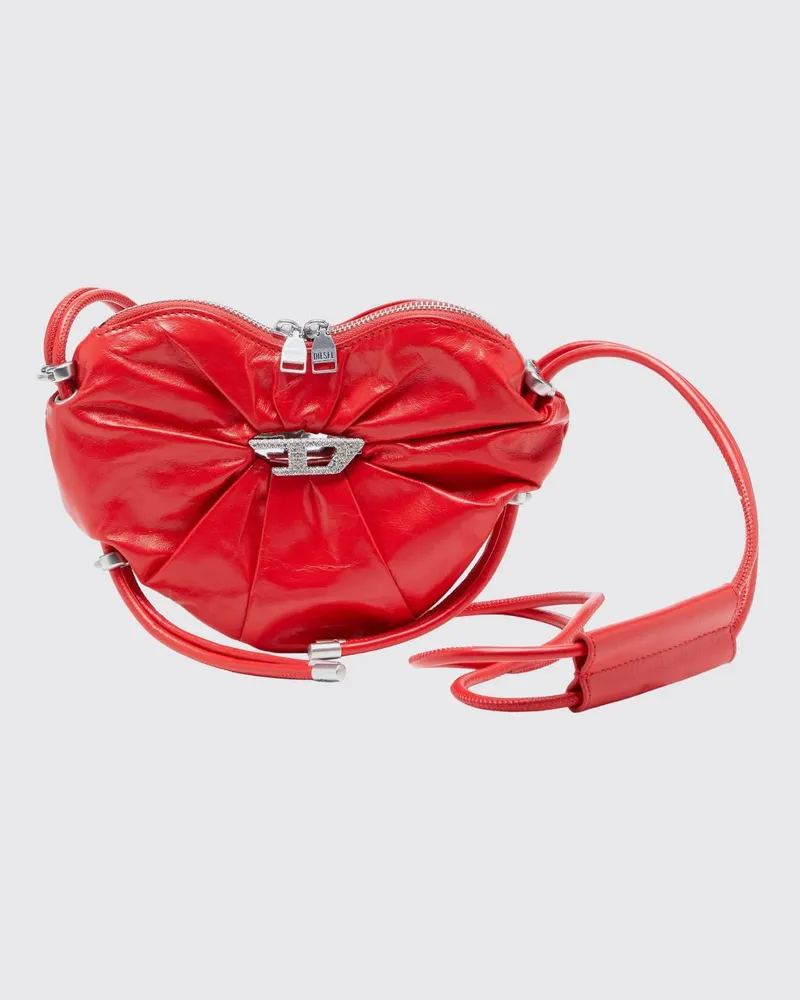 Diesel Scrunch-D Heart S Umhängetasche Rot