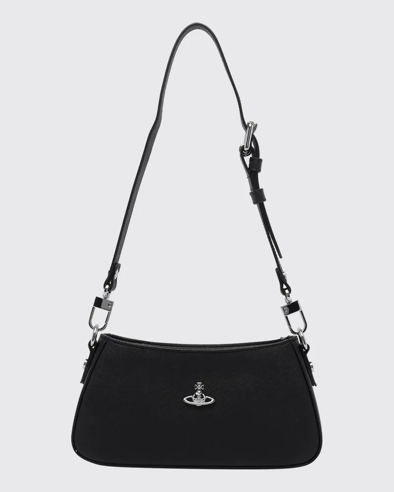 Vivienne Westwood Tasha Mini-Schultertasche mit Monogramm und Orb-Logo Schwarz