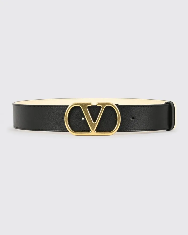 Valentino Garavani Wendegürtel VLogo Signature aus glattem Kalbsleder 4 cm Schwarz