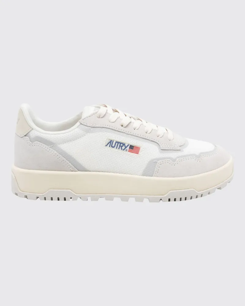 AUTRY Wildpace Low Sneakers aus Leder und Mesh mit Kontrastlogo und gezackter Sohle Weiß