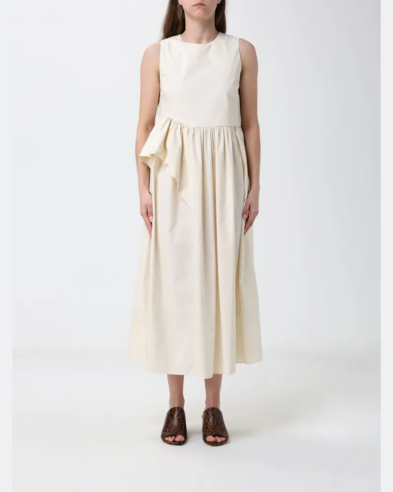MEIMEIJ Midi-Kleid aus Baumwollpopeline Gelb