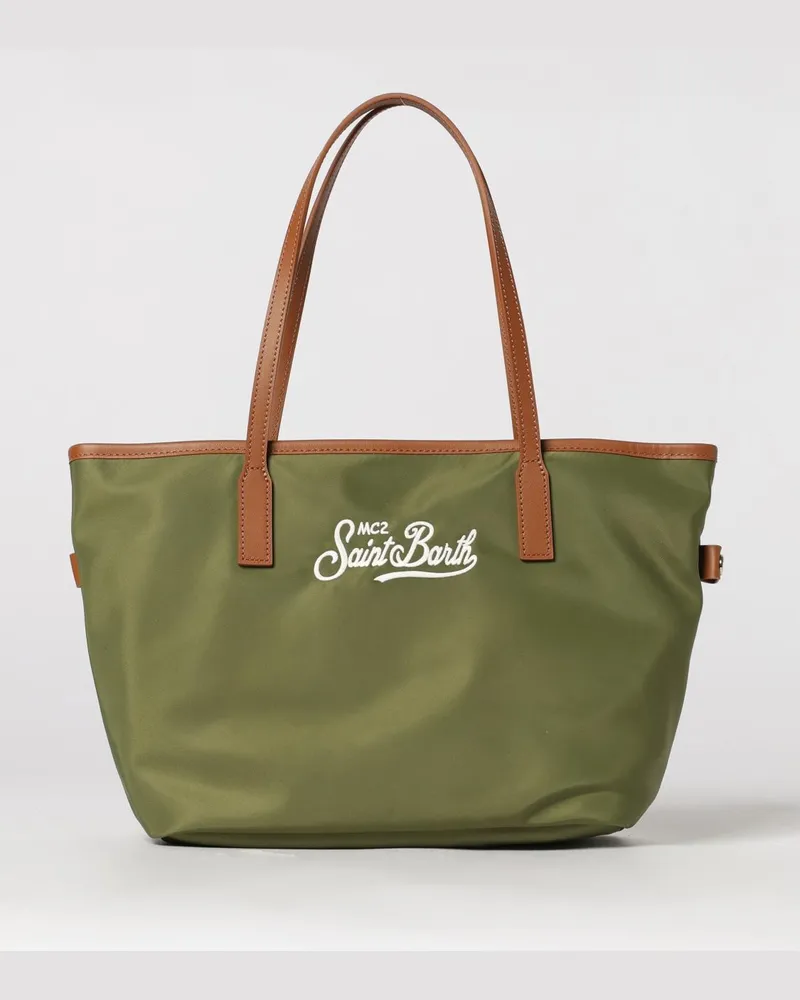 MC2 Saint Barth Nylontasche mit gesticktem Logo Military