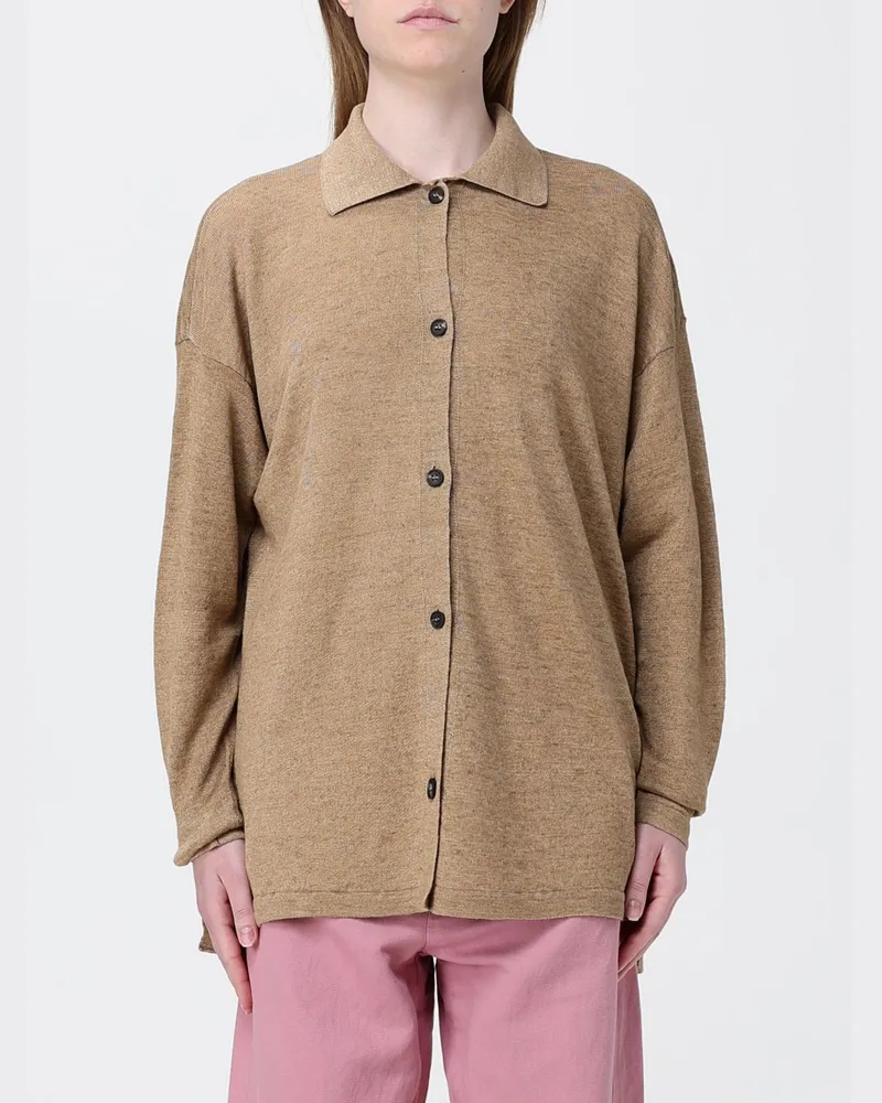 Max Mara Max Mara Leinenstrick-Polohemd Schwarz