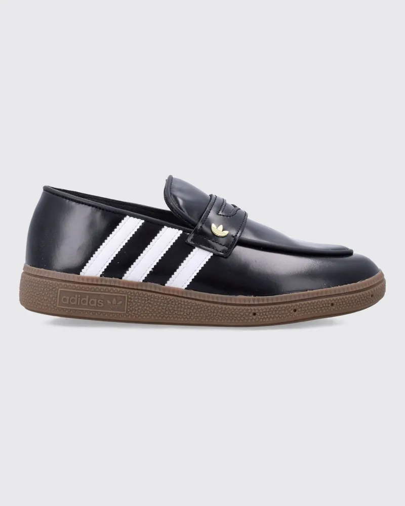adidas Handball Spezial Leder-Loafer mit 3-Streifen-Logo Schwarz