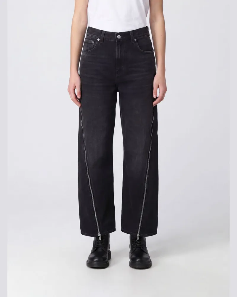 Haikure High-Waist Wide-Leg Jeans Bonnie aus Baumwolldenim mit Reißverschlussdetails Schwarz