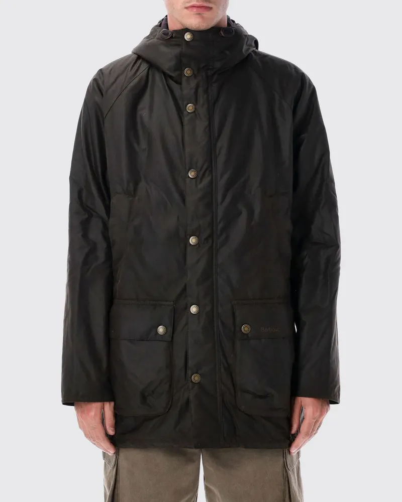 Barbour Bedale Parka aus gewachster Baumwolle mit Kapuze und aufgesetzten Taschen Grün