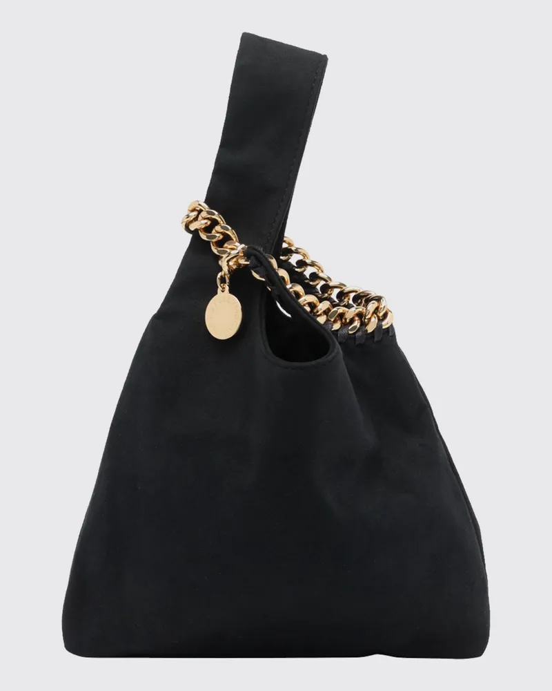 Stella McCartney Ausgestellte Mini-Tasche aus Eco Alter Mat mit doppeltem Henkel Schwarz